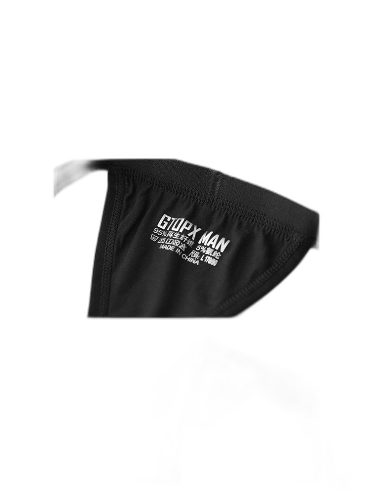 2 Pack Men's Low-Rise Sexy Thong with U-Pouch and Fixed Thigh Straps