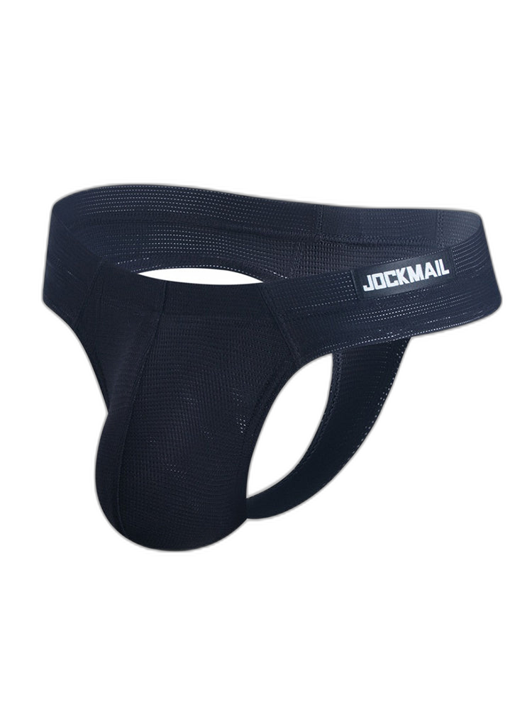 Men's Simple Breathable Mesh Pouch Thong & Strings