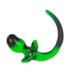 BEAGLE Puppy Tail Butt Plug | Green & Black Swirl