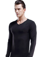 Mens Ultra Soft Low Cut V-Neck Thermal Shirt