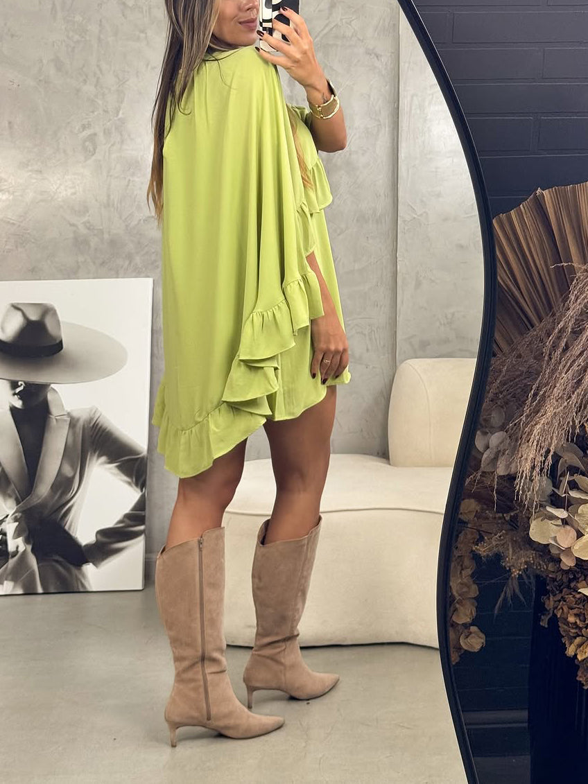 Bohemian Ruffled Loose Dress Two-piece Set