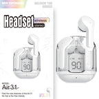 Premium Mini Transparent Wireless Earbuds - Bluetooth 5.3 ENC Noise Cancelling Headphones with Digital Display