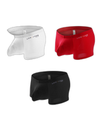 3 Pack Men's Breathable Ice Silk Double-Layered Big Pouch Sexy Boxer Briefs