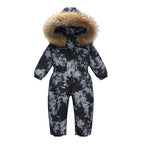 New-style Winter Down Jacket Thickened Children's One-piece Ski Suit