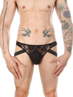 2-pack Men's Lace See-through Thongs
