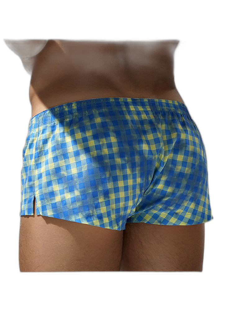 Men's Low-Rise Plaid Sexy Pouch Boxers