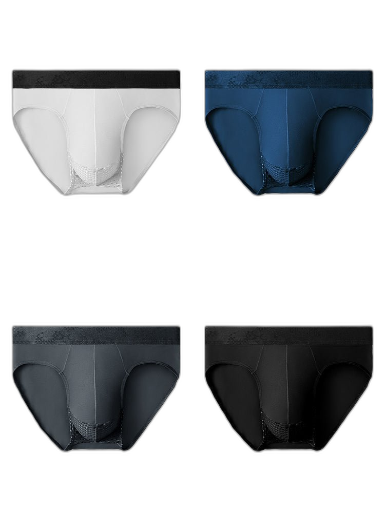 4 Pack Men's Comfortable Thin Pouch Breathable Mesh Briefs