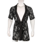 Genderqueer Transparent Lace Bathrobe & Thong Set