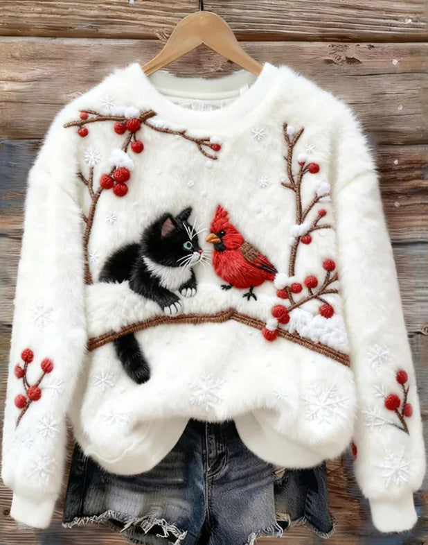 3D-printed Christmas-themed Women's Flannel Hoodie