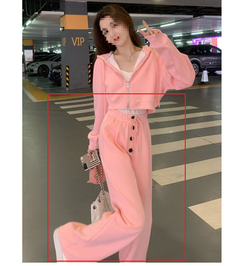 New Stylish Casual Sporty Hoodie And Wide-leg Pants Set For Petite Figures