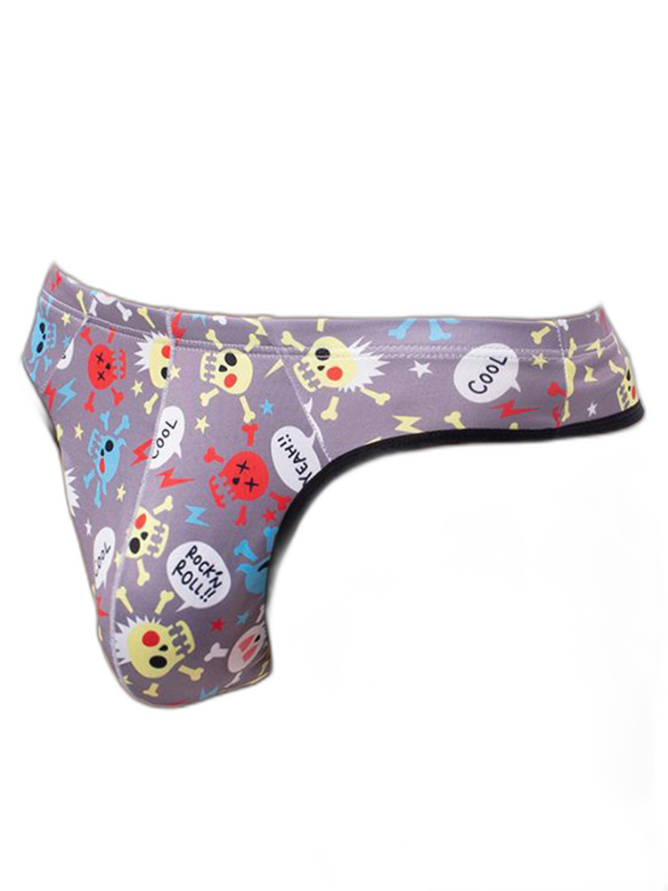 3 Pack Men's Skull Print Thong - Edgy & Sexy