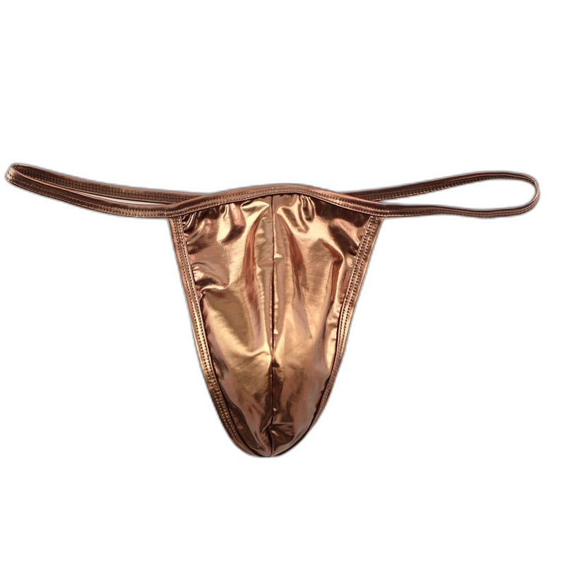 Shiny PU Leather Thong