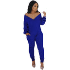 European And American Style Fashion Deep V Pocket One-piece Harem Pants