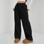 European And American-style Casual Women's Solid-color Low-rise Wide-leg Pants