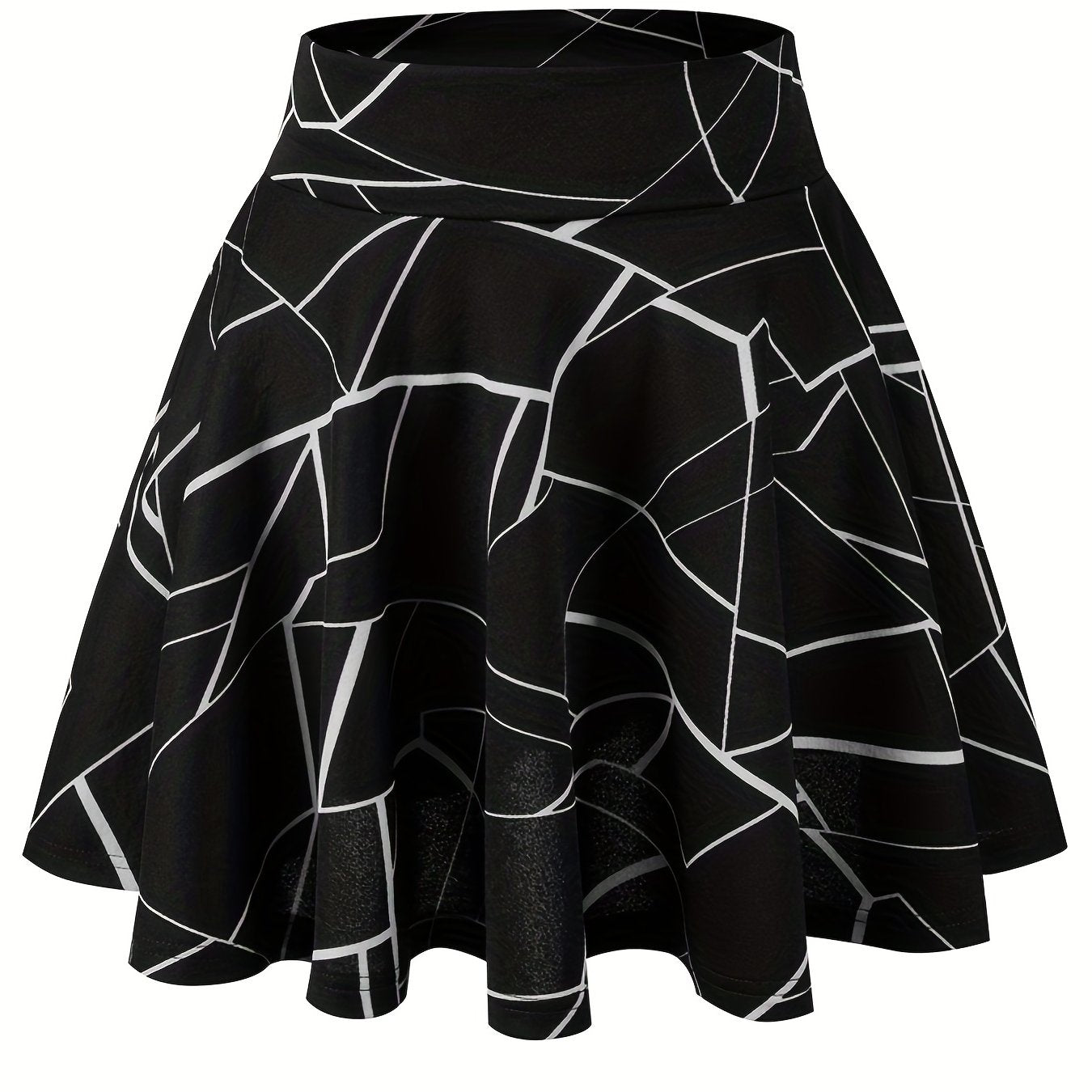 Kpop Polka Dot Print Skater Skirts, Casual Ruffle A Line Versatile Mini Skirts, Women's Clothing