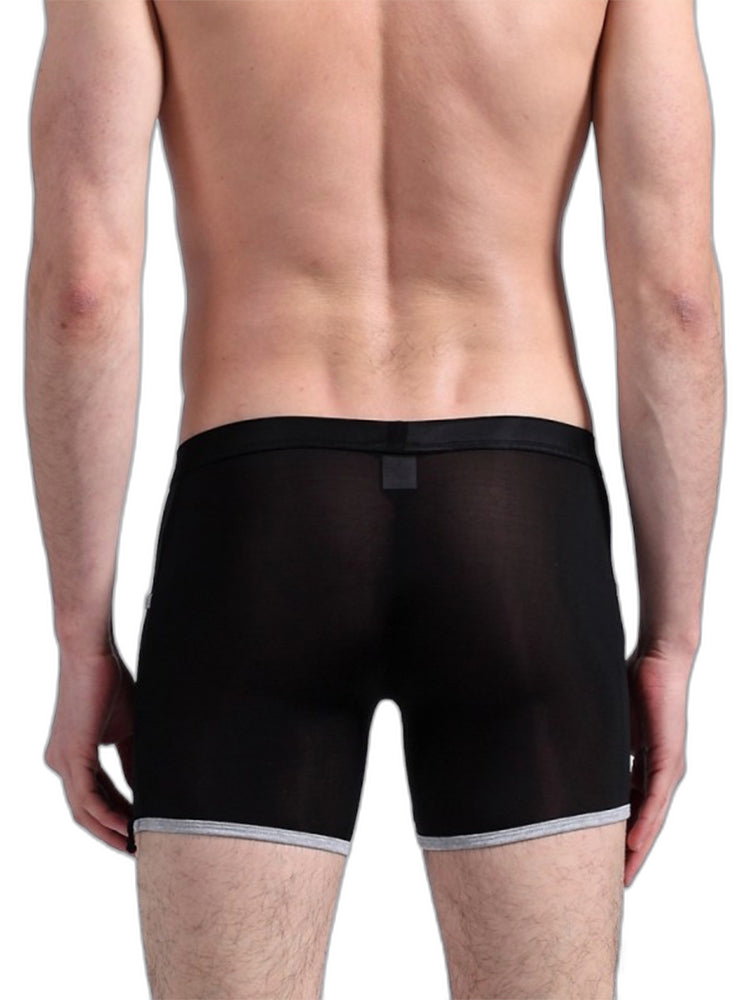 3 Pack Men's Long Leg Boxer Briefs Made of Ultra-Thin Ice Silk with Anti-Wear Elastic