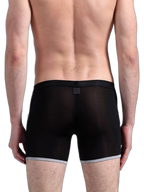 3 Pack Men's Long Leg Boxer Briefs Made of Ultra-Thin Ice Silk with Anti-Wear Elastic