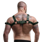 ruff GEAR Leather Bulldog Reflector Harness Black Neon Green