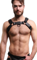 ruff GEAR RAW Leather Bulldog Harness Black