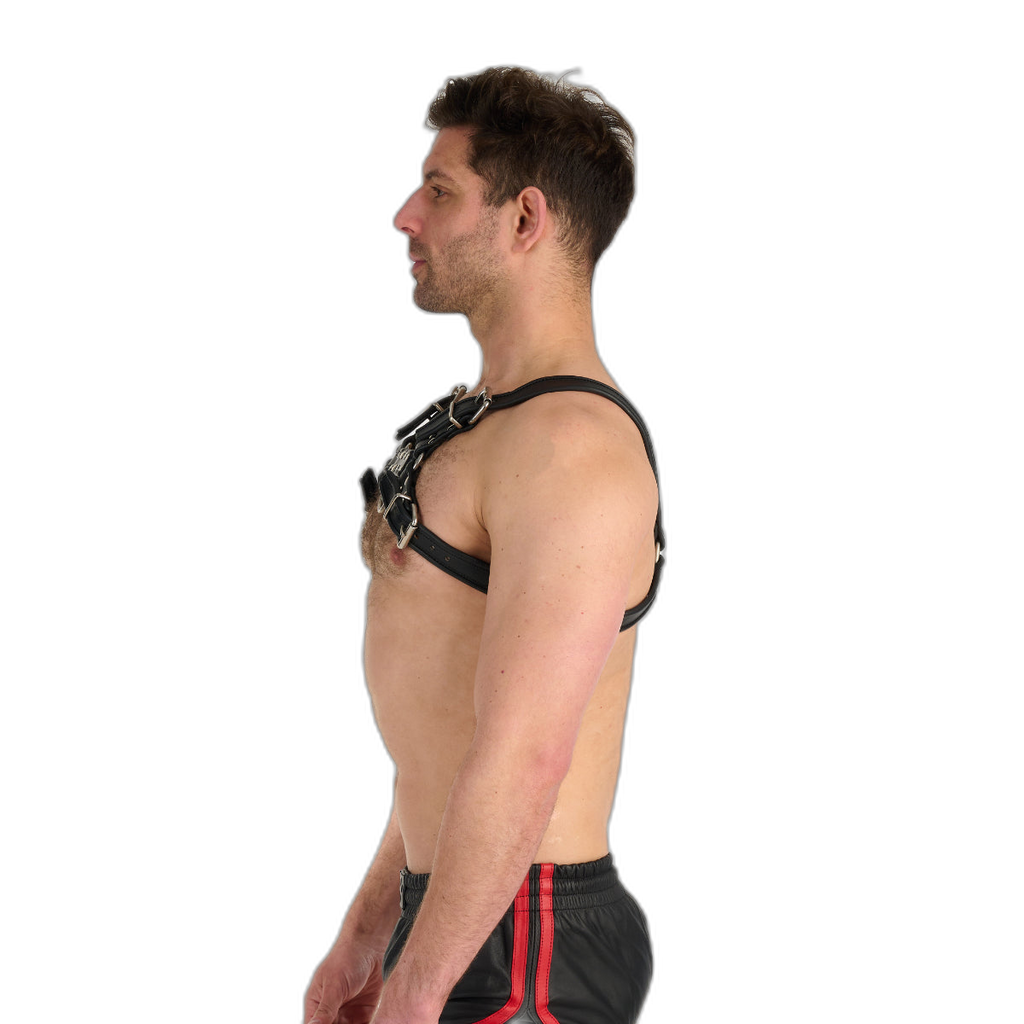 Prowler RED Leather Bull Harness Black