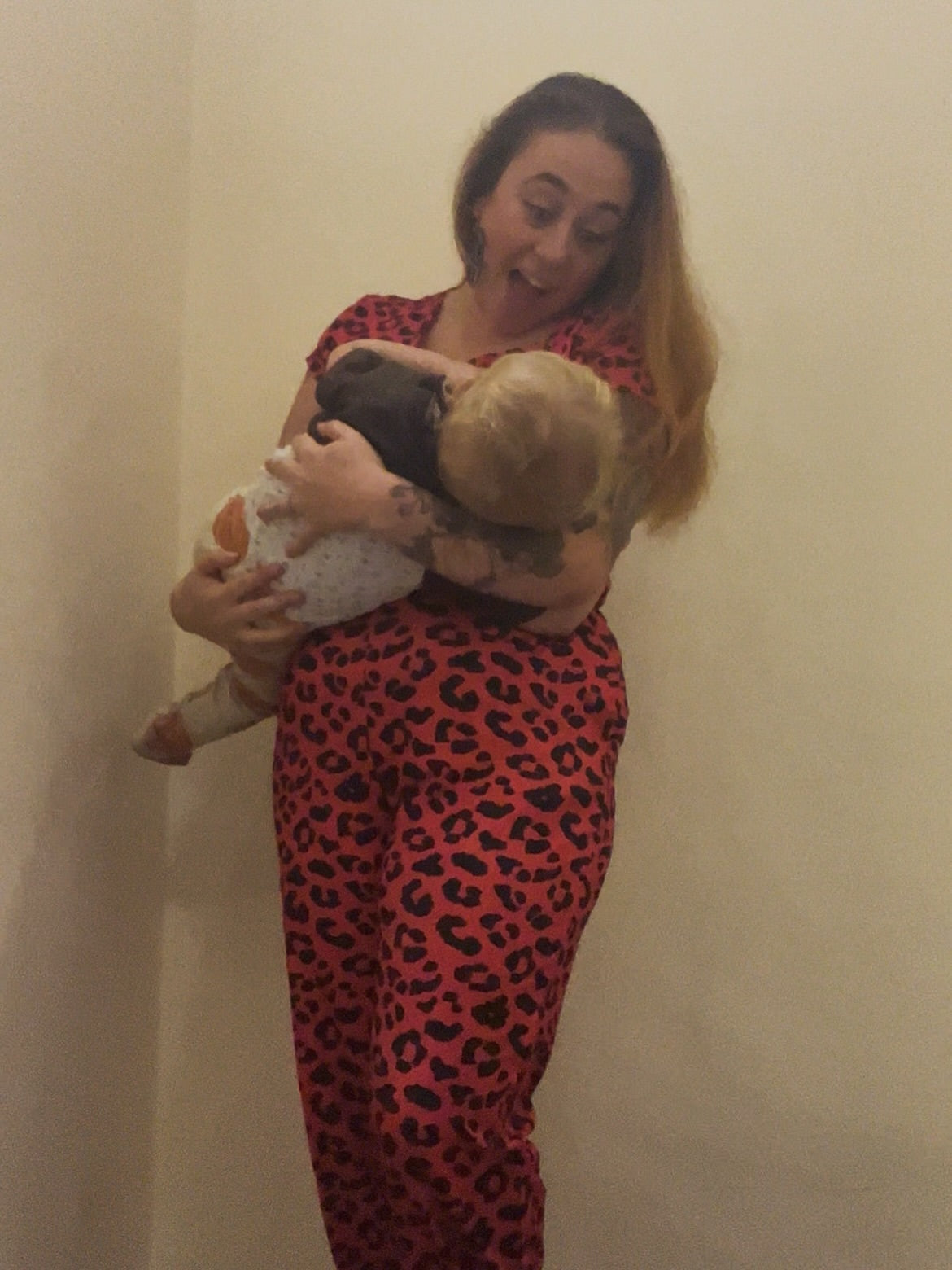 Red Leopard Breastfeeding Jumpsuit | Nursing Jumpsuit | MilkyMoon