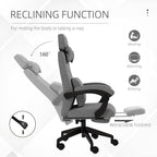 Vinsetto Linen-Look Office Chair, with 160\'c2\'b0 Reclining Back and Footrest - Grey
