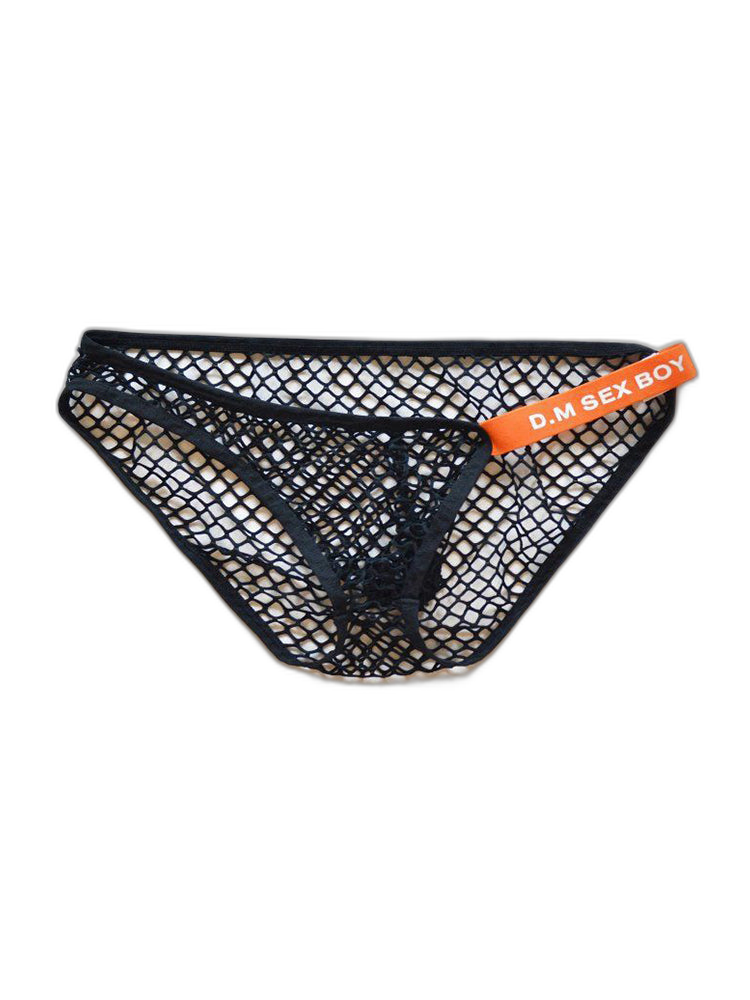 2 Pack Men's Low Waist Sexy Mesh Breathable Sports Transparent Briefs