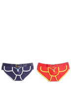 Zipper Belt Printed Cotton Pouch Briefs