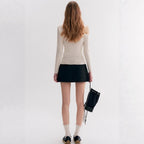 Women's Fashionable Lace-trimmed Off-the-shoulder Long-sleeve Top