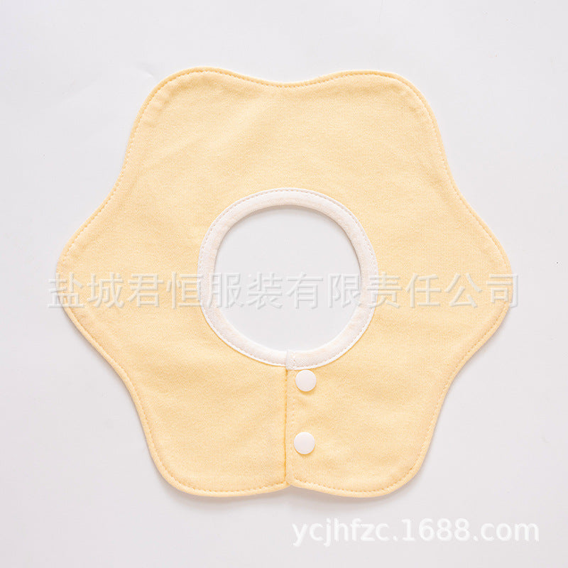 Pure Cotton 360° Rotatable Baby Bib - Petal-Shaped Drool Bib