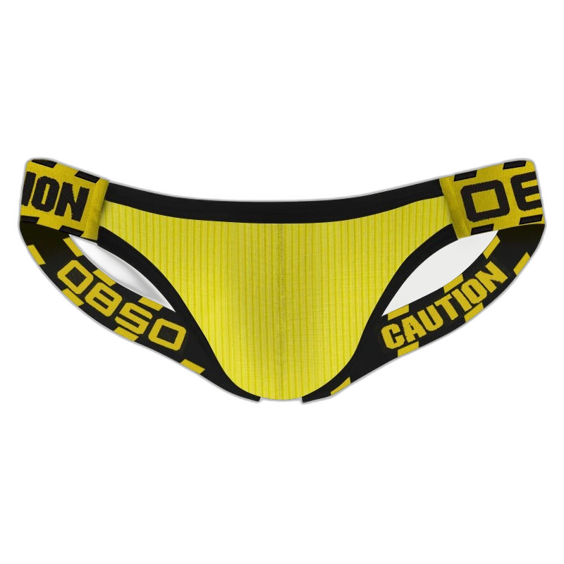 Low-Waist Caution Backless Thong
