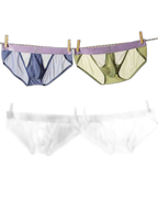 3 Pack Men's Ice Silk Breathable Mesh Low-Rise Classic Briefs
