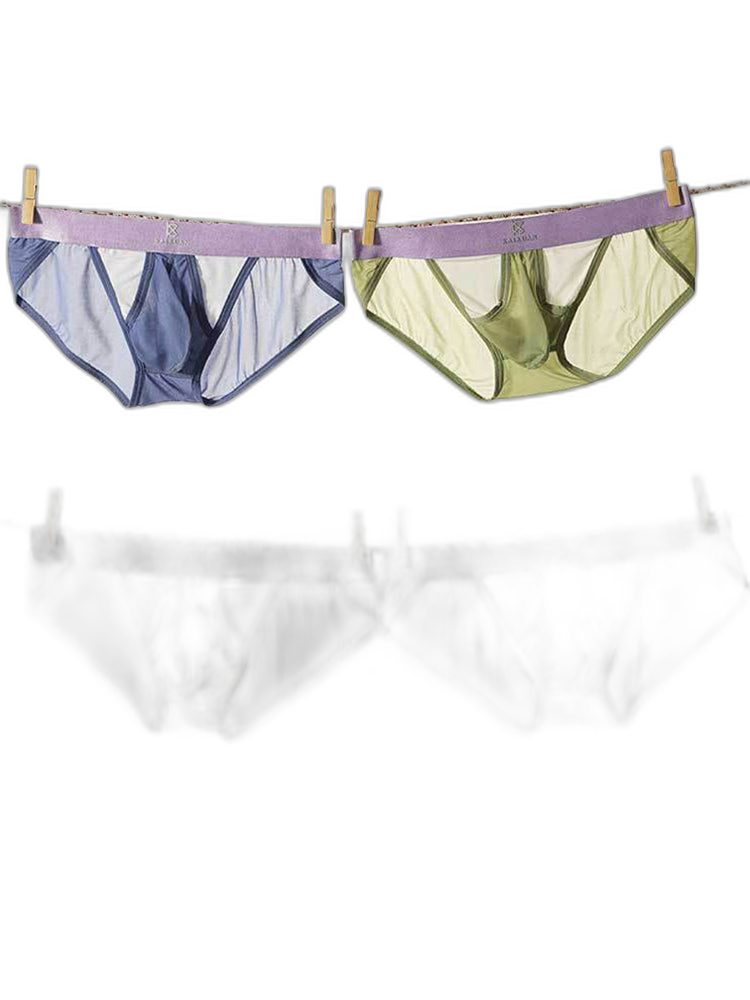 3 Pack Men's Ice Silk Breathable Mesh Low-Rise Classic Briefs