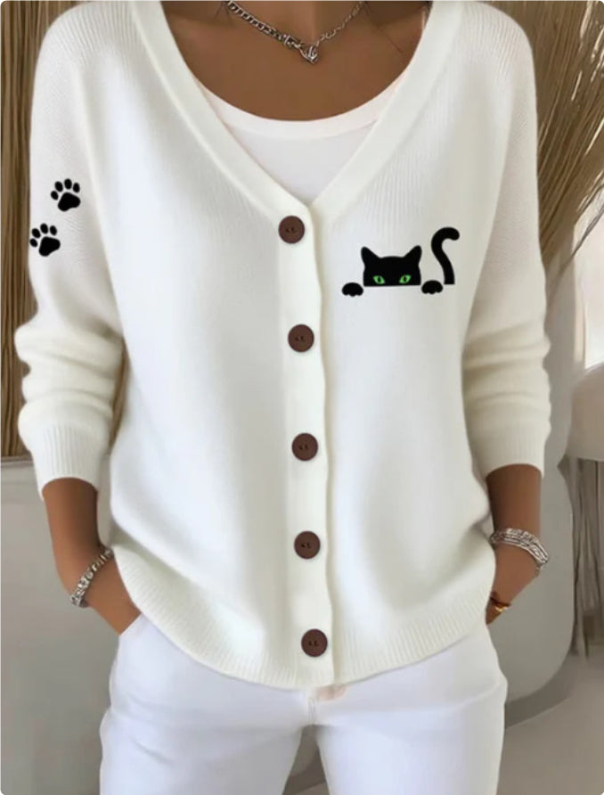 Women's Clothes Solid Color Knitted Button Cardigan Sweater