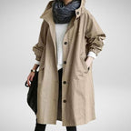 Korean Loose Solid Color British Trench Coat