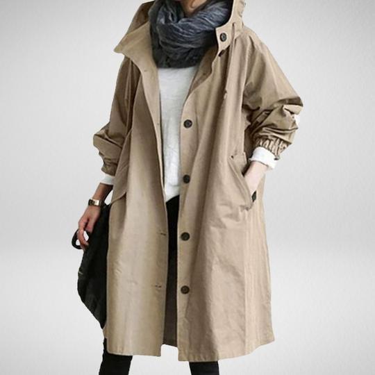 Korean Loose Solid Color British Trench Coat