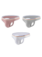 3 Pack Men's Ice Silk Middle-Rise Summer Thongs