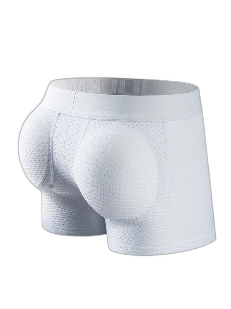 Sponge Cushion Mesh Buttock Boxer Briefs