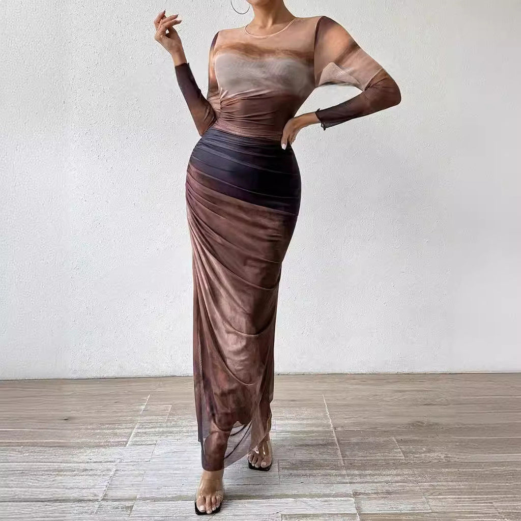Women's Color-Block Dye-Effect Dress
