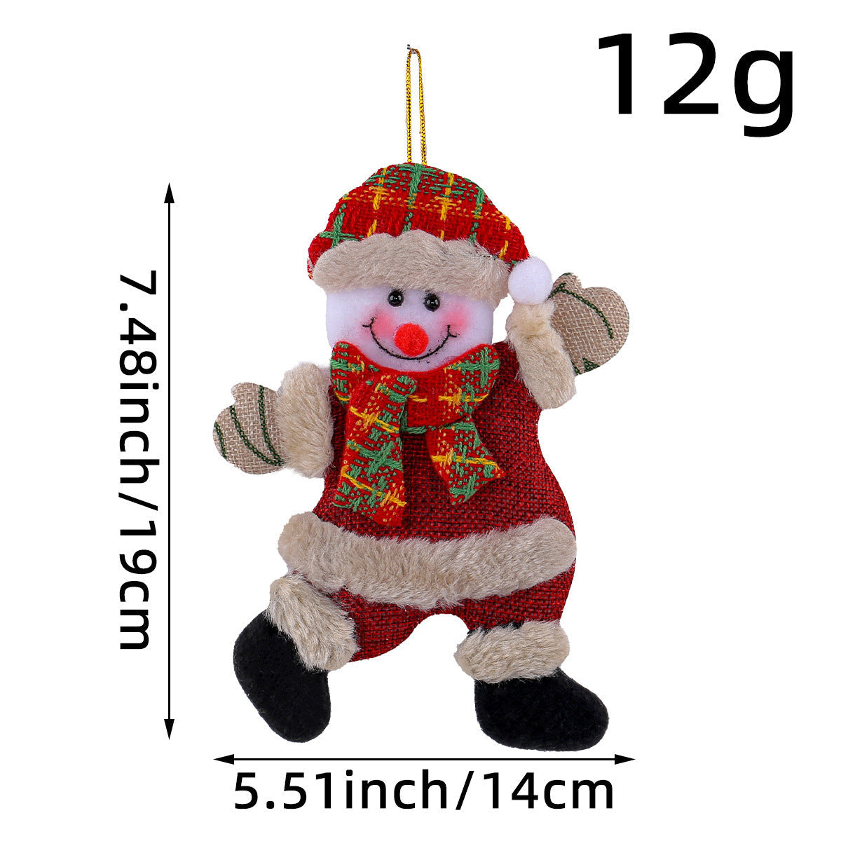 Festive Christmas Tree Ornaments - Santa, Snowman, Reindeer & Bear Figures With Red & White Scarves, Golden Balls & Red Bows - Perfect For Holiday Decor, Christmas Decorations
