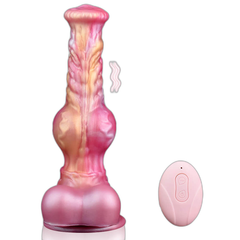 Crimson Dragon - 8.2 Inch Vibration & Thrusting  Dragon Dildo - Knot Dildo