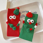 Cute Cartoon Christmas Socks Solid Cotton Middle-tube Socks For Adults And Children