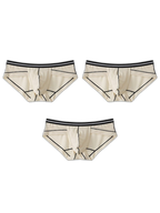 3 Pack Men's Semi-Transparent Comfortable Soft Skin-Friendly Minimalist Briefs
