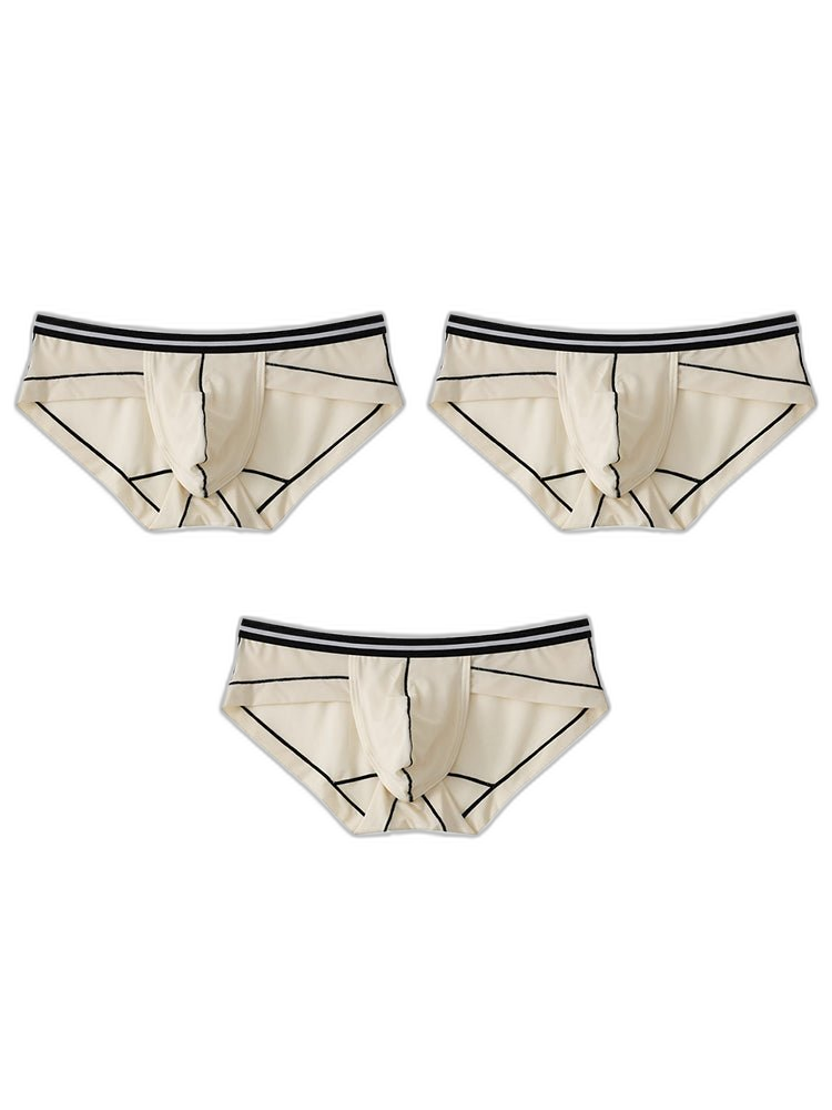 3 Pack Men's Semi-Transparent Comfortable Soft Skin-Friendly Minimalist Briefs