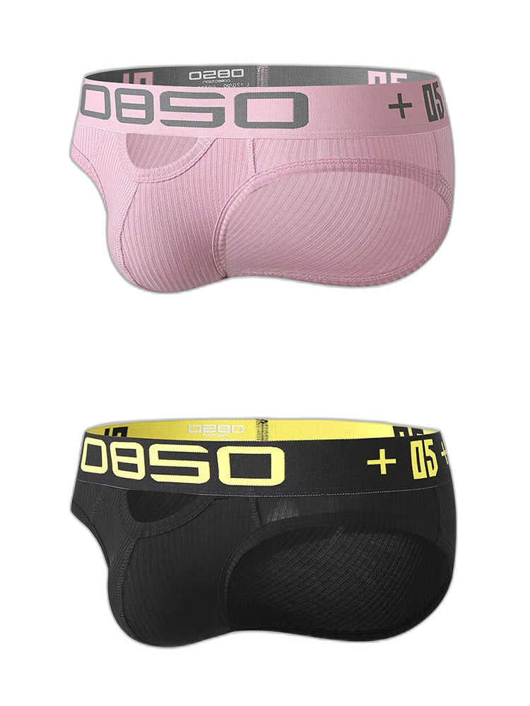 2 Pack Men's Hips Lifting Cotton Low-rise Briefs