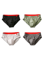 4 Pack Men's Solid Color Cotton Low-Rise Seamless Comfort Briefs