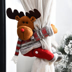 Christmas Curtain Decorative Button Cartoon Doll