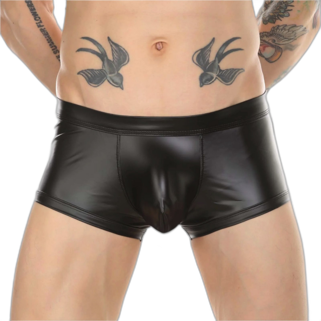 Open-Back Leather Boxer Briefs