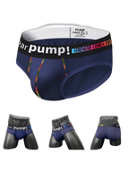 Men's Mesh Briefs With Colorful Spliced Lines