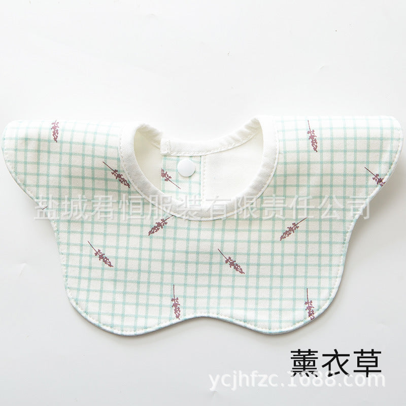 Pure Cotton 360° Rotatable Baby Bib - Petal-Shaped Drool Bib